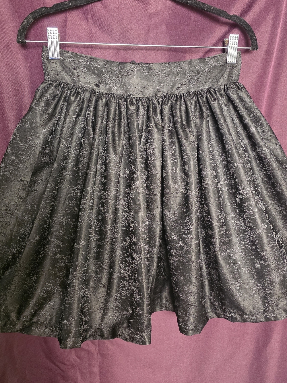 CUSTOM MADE textured black floral print ultra flare Skirt